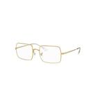 Ray-Ban Eyeglasses Unisex Rb1969v Rectangle - Gold Frame Clear Lenses Polarized 51-19