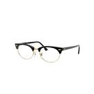 Ray-Ban Eyeglasses Unisex Clubmaster Oval Optics - Black Frame Clear Lenses 52-19