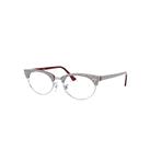 Ray-Ban Eyeglasses Unisex Clubmaster Oval Optics - Wrinkled Light Grey Frame Clear Lenses 50-19