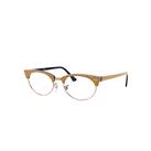 Ray-Ban Eyeglasses Unisex Clubmaster Oval Optics - Wrinkled Beige Frame Clear Lenses 52-19