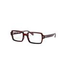 Ray-Ban Eyeglasses Woman Benji Optics - Striped Red Frame Clear Lenses 52-20