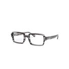 Ray-Ban Eyeglasses Woman Benji Optics - Striped Grey Frame Clear Lenses 50-20