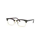 Ray-Ban Eyeglasses Unisex Clubmaster Square Optics - Mock Tortoise Frame Clear Lenses 50-21
