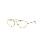 Ray-Ban Eyeglasses Unisex Rb6454 Optics - Gold Frame Clear Lenses 56-14