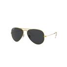 Ray-Ban Sunglasses Unisex Aviator Classic - Gold Frame Black Lenses Polarized 55-14