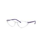 Ray-Ban Eyeglasses Woman Rb7188 Optics - Shiny Violet Frame Clear Lenses 52-18