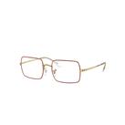 Ray-Ban Eyeglasses Unisex Rb1969v Rectangle - Shiny Gold Frame Clear Lenses 51-19