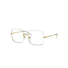Ray-Ban Eyeglasses Woman Square 1971 Optics - Shiny Gold Frame Clear Lenses 51-19