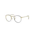 Ray-Ban Eyeglasses Unisex Round Metal Optics - Shiny Gold Frame Clear Lenses 50-21