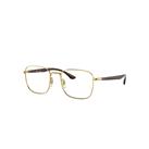Ray-Ban Eyeglasses Unisex Rb6469 Optics - Gold Frame Clear Lenses 50-19