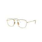 Ray-Ban Eyeglasses Man Frank Titanium Optics - Gold Frame Clear Lenses 51-20