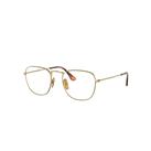 Ray-Ban Eyeglasses Man Frank Titanium Optics - Gold Frame Clear Lenses 48-20