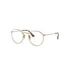 Ray-Ban Eyeglasses Unisex Round Titanium Optics - Gold Frame Clear Lenses 50-21
