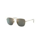 Ray-Ban Sunglasses Man Frank Titanium - Gold Frame Blue Lenses Polarized 51-20