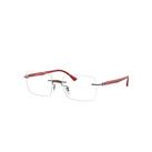 Ray-Ban Eyeglasses Unisex Rb8767 Optics - Red Frame Clear Lenses 53-18
