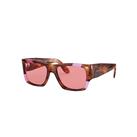 Ray-Ban Sunglasses Unisex Nomad Pink Fluo - Striped Havana And Pink Fluo Frame Pink Lenses 54-17