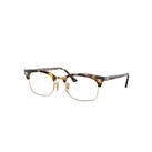 Ray-Ban Eyeglasses Unisex Clubmaster Square Optics - Havana Frame Clear Lenses 52-21