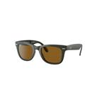 Ray-Ban Sunglasses Man Wayfarer Folding Classic - Military Green Frame Brown Lenses 50-22