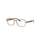 Ray-Ban Eyeglasses Unisex Rb7198 Optics - Brown Frame Clear Lenses 51-17