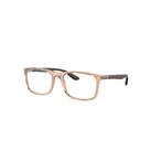 Ray-Ban Eyeglasses Unisex Rb8908 Optics - Matte Brown On Dark Carbon Frame Clear Lenses Polarized 53