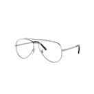 Ray-Ban Eyeglasses Unisex New Aviator Optics - Silver Frame Clear Lenses Polarized 55-14