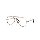 Ray-Ban Eyeglasses Unisex Aviator II Titanium Optics - Gold Frame Clear Lenses Polarized 55-14