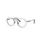 Ray-Ban Eyeglasses Unisex Jack II Titanium Optics - Silver Frame Clear Lenses Polarized 53-20