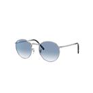 Ray-Ban Sunglasses Unisex New Round - Silver Frame Blue Lenses 53-21