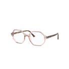 Ray-Ban Eyeglasses Woman Britt Optics - Shiny Transparent Brown Frame Clear Lenses 54-20