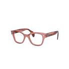 Ray-Ban Eyeglasses Unisex Rb0880 Optics - Striped Pink Havana Frame Clear Lenses 52-19