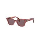 Ray-Ban Sunglasses Unisex Rb0880s - Striped Pink Havana Frame Violet Lenses Polarized 52-19
