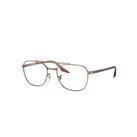 Ray-Ban Eyeglasses Unisex Rb6485 Optics - Brown On Transparent Frame Clear Lenses Polarized 53-19