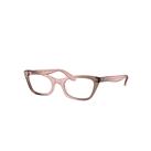 Ray-Ban Eyeglasses Woman Lady Burbank Optics - Transparent Pink Frame Clear Lenses 51-20
