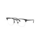 Ray-Ban Eyeglasses Unisex Clubmaster Metal Optics - Grey On Black Frame Clear Lenses Polarized 50-22