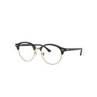 Ray-Ban Eyeglasses Unisex Clubround Optics - Green Frame Clear Lenses 49-19