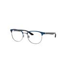 Ray-Ban Eyeglasses Man Rb8422 Optics - Blue On Gunmetal Frame Clear Lenses Polarized 54-19