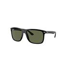 Ray-Ban Sunglasses Unisex Boyfriend Two - Black Frame Green Lenses Polarized 57-18