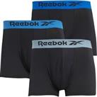 Mens Reebok Sports Athletic Performance Boxer Shorts Trunks 3 Pack - Black Blue - S Regular