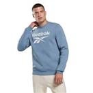 REEBOK Men's Blue Identity Fleece Vector Crew Sweatshirt RRP £35 - 3XL Regular