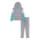 REEBOK Girl's Grey Sleeve Block Track Suit Set RRP £30