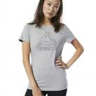 Women's Reebok Graphic Crew T-shirt Grey - S, XS Regular