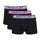 Reebok Mens 3 Pack Boxer Short MASON Trunks Printed Logo Soft Underwear - S, M, L, XL Regular