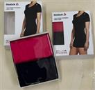 Ladies Reebok 2Pack Sports T-shirt Fitness Exercise Gym Top Rani Black, Pink XS