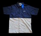 BNWT VINTAGE 1990s / Y2K REEBOK POLO SHIRT BUTTON UP BEIGE BLUE COTTON SMALL - S Regular