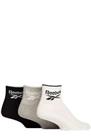 Reebok Ankle Socks Mens & Ladies - 'Essentials' Cotton with Arch Support 3 Pairs - 4.5-6 UK Regu