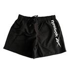 Reebok Men's Swim Shorts Size M Black Quick Dry Elastic Waistband Drawstring - M Regular