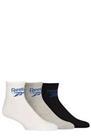 Reebok Ankle Socks Mens & Ladies - 'Foundation' Cotton, Cushioned Sole 3 Pair Pk - 8.5-10 UK Reg