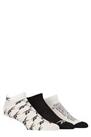 Reebok Trainer Socks - Unisex Mens Ladies 'Essentials' Patterned Cotton 3 Pairs - 6.5-8 UK Regular