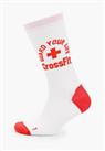 Reebok Cross Fit Socks (Size 2.5-3.5) Men's Gym CF Eng Crew Logo Socks - New - 2.5-3.5 Regular