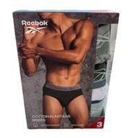 Reebok Cotton Elastane Briefs Black / Grey / White Mens UK Small New - S Regular
